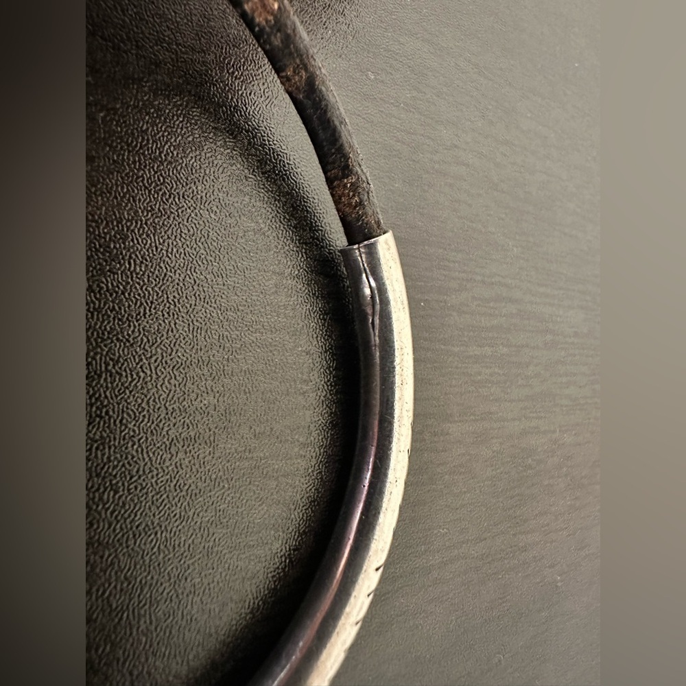Vintage Taxco Sterling Silver & leather Bracelet - Picture 6 of 6